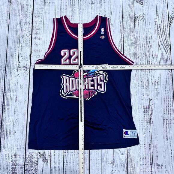 Champion Houston Rockets Drexler #22 Jersey Men’s XL 52 Navy 90s Vintage - Picture 3 of 5